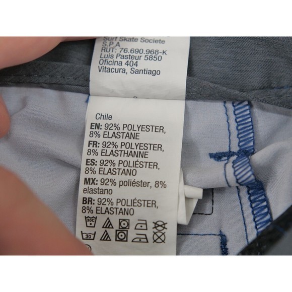 Quiksilver Dry Flight Men's Water Repellent Blue Striped Shorts Size See Measure - Picture 11 of 11